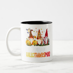 Gnomes Lover Halloween Frohe Weihnachts-Happy Hall Zweifarbige Tasse