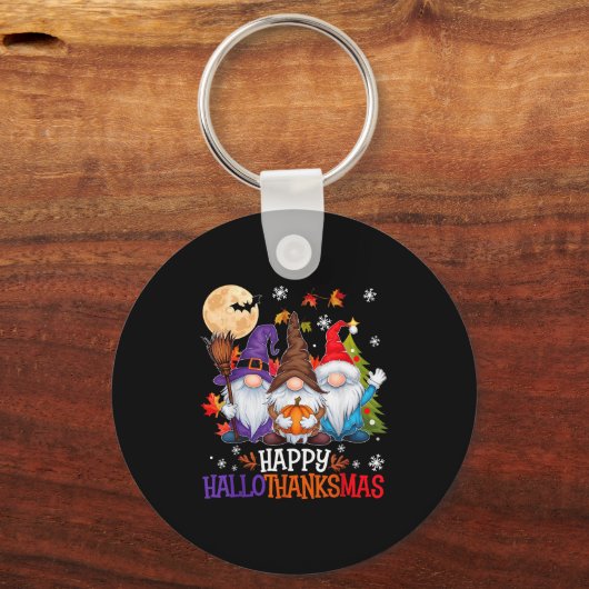Gnomes Lover Halloween Merry Christmas Happy Hallo Schlüsselanhänger (Vorderseite)
