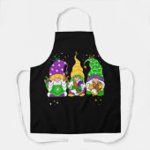 Gnomes Mardi Gras Gnome Fleur De Lis Fat Tuesday Schürze (Vorderseite)