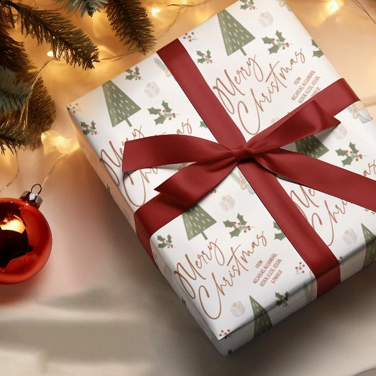 Gnomes Merry Christmas FROM Custom Name Geschenkpapier