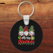 Gnomes Merry Christmas Light Gnome Xmas  Schlüsselanhänger (Vorderseite)