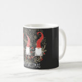 Gnomes Merry Christmas Red Black Kaffeetasse (VorderseiteRechts)