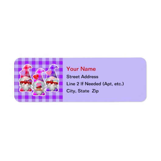 Gnomes mit Red Truck Valentine Address Labels (Vorne)