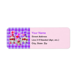 Gnomes mit Red Truck Valentine Address Labels