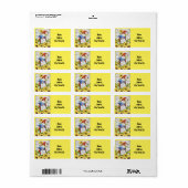 ***GNOMES MIT SONNENBLUMEN*** Rücksendeadresse-Lab Adressaufkleber (Vorne)