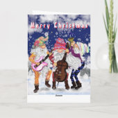 Gnomes Music Band Funny Christmas Card Karte (Rückseite)