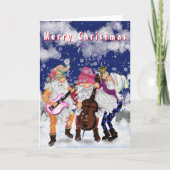Gnomes Music Band Funny Christmas Card Karte (Vorderseite)
