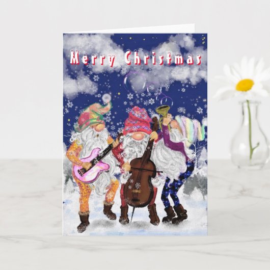 Gnomes Music Band Funny Christmas Card Karte (Kleine Pflanze)