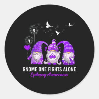 Gnomes One Fights Epilepsy Awareness Alone Epileps Runder Aufkleber