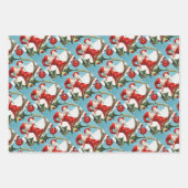 Gnomes painting holly berries in the snow geschenkpapier set (Vorderseite 3)
