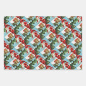 Gnomes painting holly berries in the snow geschenkpapier set (Vorderseite 2)