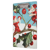 Gnomes painting holly berries in the snow klemmbrett (Links)