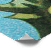 Gnomes painting holly berries in the snow poster (Ecke)