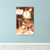 Gnomes Partying rund um eine Uhr Leinwanddruck (Insitu (Holzboden))