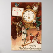 Gnomes Partying rund um eine Uhr Poster (Vorne)