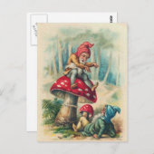 "Gnomes Playing on a Toadstool" Postkarte (Vorne/Hinten)