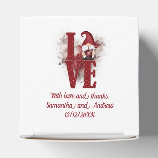 Gnomes Red Liebe Niedlich Wedding Geschenkschachtel (Oben)
