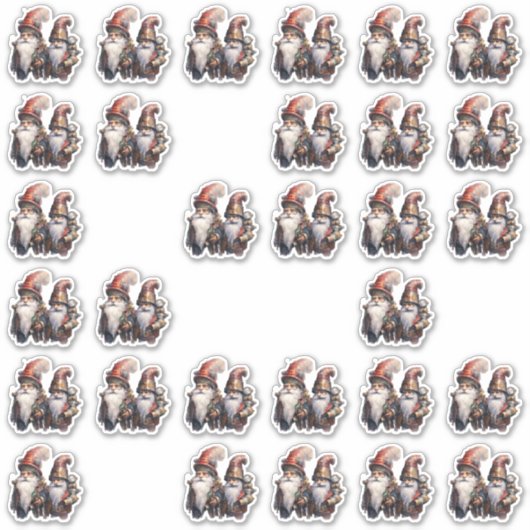 Gnomes Red Steampunk Aufkleber (Vorderseite)