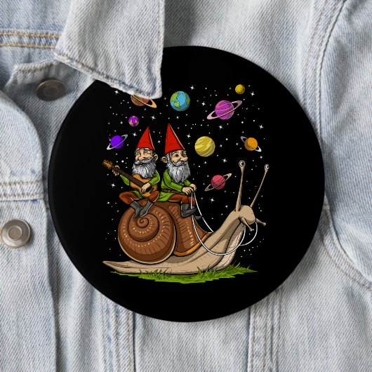 Gnomes Riding Snail Button (Beispiel)