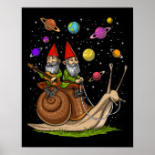 Gnomes Riding Snail Poster (Vorne)