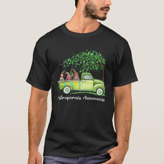 Gnomes Riding Truck Gastroparesis Awareness T-Shirt (Vorderseite)