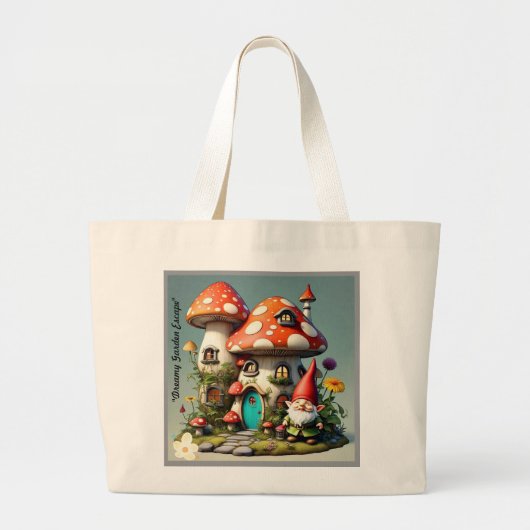 "Gnome's Secret Garden" Jumbo Stoffbeutel (Vorne)
