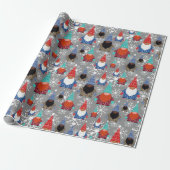Gnomes Snowflake Illustrationen Weihnachtsmuster Geschenkpapier (Ungerollt)