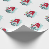 Gnomes Snowflakes Frohe Weihnachten Geschenkpapier (Ecke)