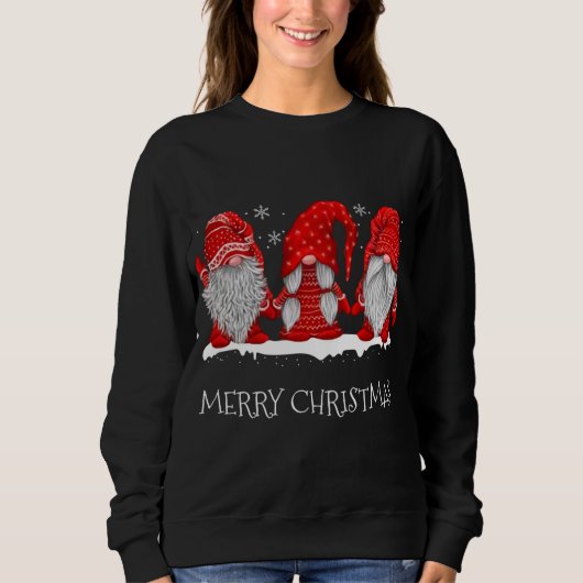 Gnomes Snowy Red Holiday Outfits Christmas Gnomes Sweatshirt (Vorderseite)