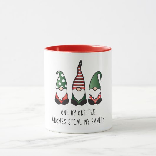 Gnomes Steal My Sanity Funny Christmas Sprichwort Tasse (Zentrum)
