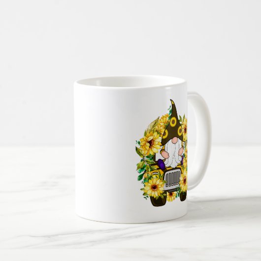 Gnomes Sunflower Truck Tasse (VorderseiteRechts)