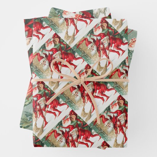 Gnomes sweeping snow with a broom geschenkpapier set (Beispiel)