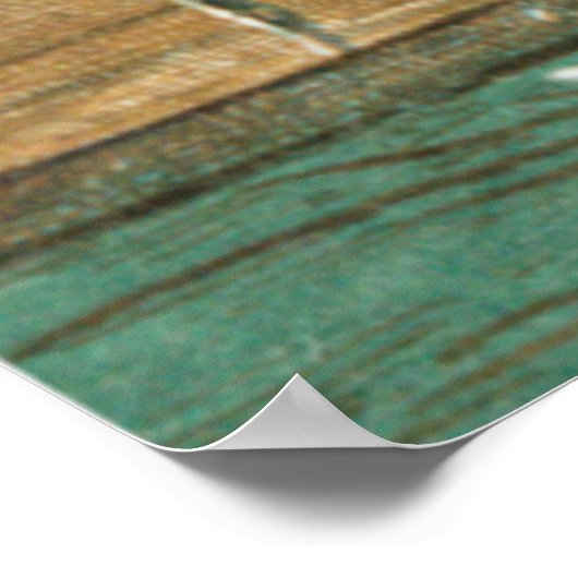 Gnomes sweeping snow with a broom poster (Ecke)