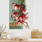 Gnomes sweeping snow with a broom poster (Küche)