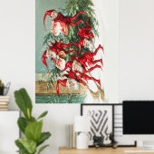 Gnomes sweeping snow with a broom poster (Heimbüro)