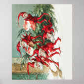 Gnomes sweeping snow with a broom poster (Vorne)