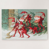 Gnomes sweeping snow with a broom puzzle (Horizontal)