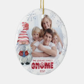 Gnomes The JEAR BLEIBE WIR ZUHAUSE Foto Personalis Keramik Ornament (Rechts)