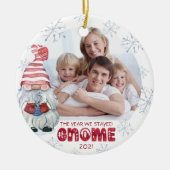Gnomes The JEAR BLEIBE WIR ZUHAUSE Foto Personalis Keramik Ornament (Vorne)