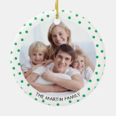 Gnomes THE YEAR BLEIBE ZUHAUSE Foto Green Dot Keramik Ornament (Hinten)