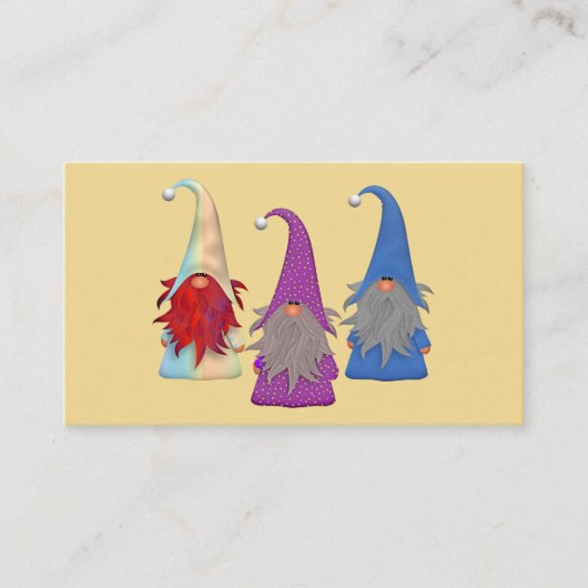 Gnomes Trio Business Card Visitenkarte (Vorderseite)