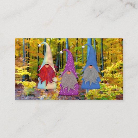 Gnomes Trio Business Card Visitenkarte (Vorderseite)