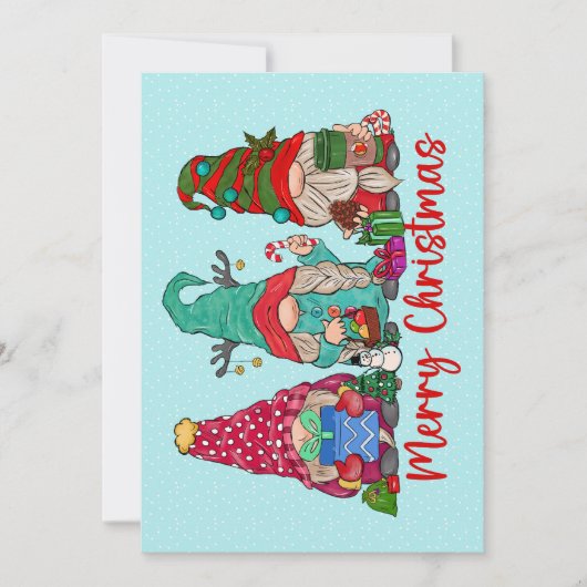 Gnomes Trio Christmas Grußkarte Mitteilungskarte (Vorderseite)