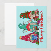 Gnomes Trio Christmas Grußkarte Mitteilungskarte (Vorne/Hinten)
