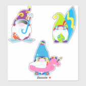 Gnomes über Sommerurlaub Funny Aufkleber (Blatt)