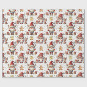 Gnomes und Gingerbreadman Geschenkpapier (Flach)