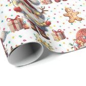 Gnomes und Gingerbreadman Geschenkpapier (Rolleneckpunkt)