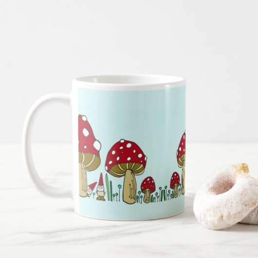 Gnomes und Pilz-Tasse Kaffeetasse (Mit Donut)