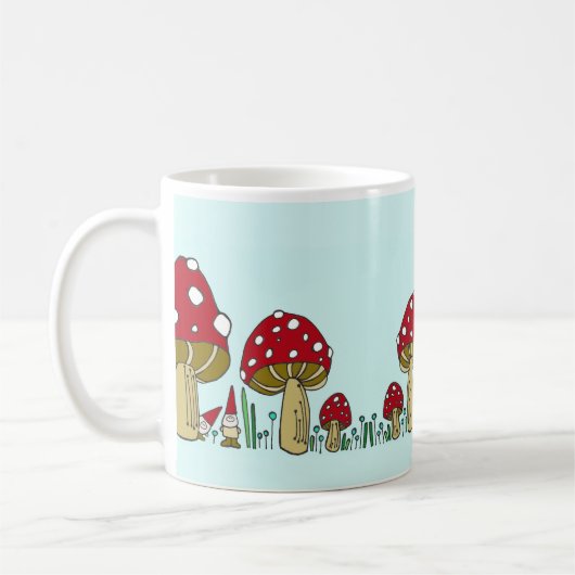 Gnomes und Pilz-Tasse Kaffeetasse (Links)