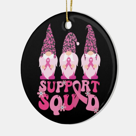 Gnomes unterstützen Squad Brustkrebs-Bewusstsein Keramik Ornament (Links)